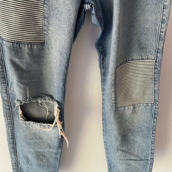 New! One teaspoon Blue Truckers Mid Waist Straight Leg Denim Jeans 37694 - Picture 7 of 14